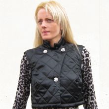 Black satin quilted waiscoat